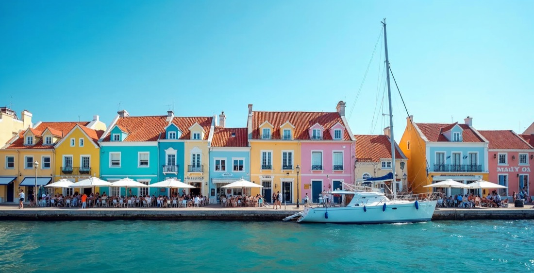 Colorful Handelskade waterfront, Willemstad, Curaçao