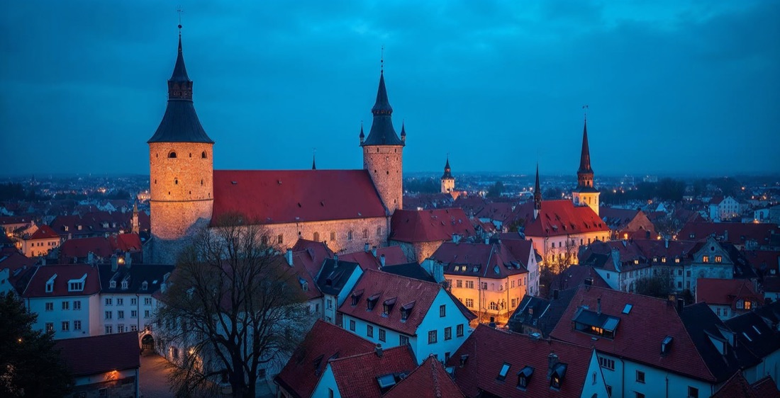 Tallinn Old Town with medieval towers, Estonia