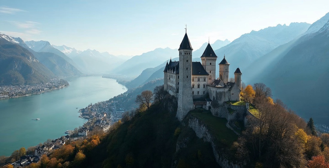 Vaduz Castle and Alps, Liechtenstein