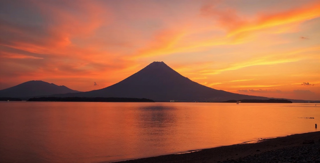 Volcán Concepción on Ometepe Island, Nicaragua, at sunset.