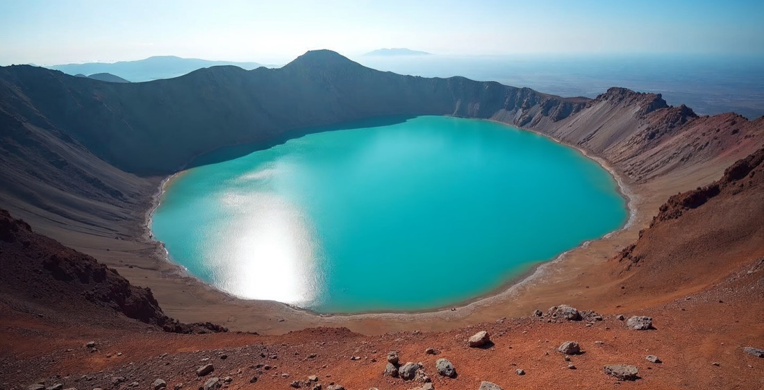 Santa Ana volcano crater lake, El Salvador