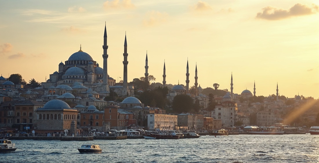 Hagia Sophia and the Bosphorus in Istanbul, Turkey