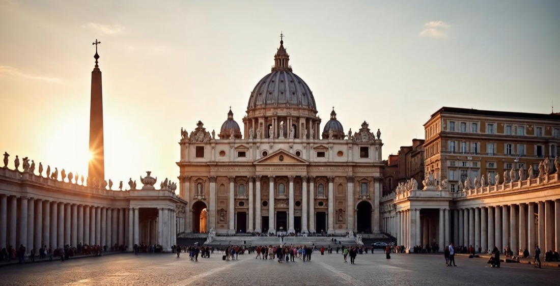 St. Peter's Basilica and colonnade, Vatican City